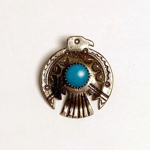 Native American Navajo Thunderbird Turquoise Pin